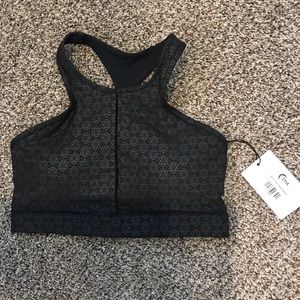 NWT Zyia Black Flower Power Bra